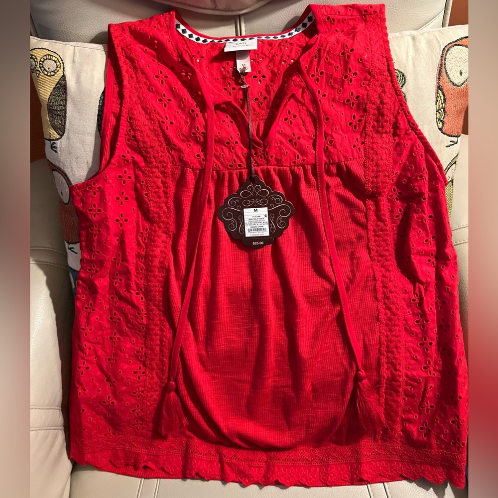 Knox Rose Sleeveless Top rebel red medium NWT